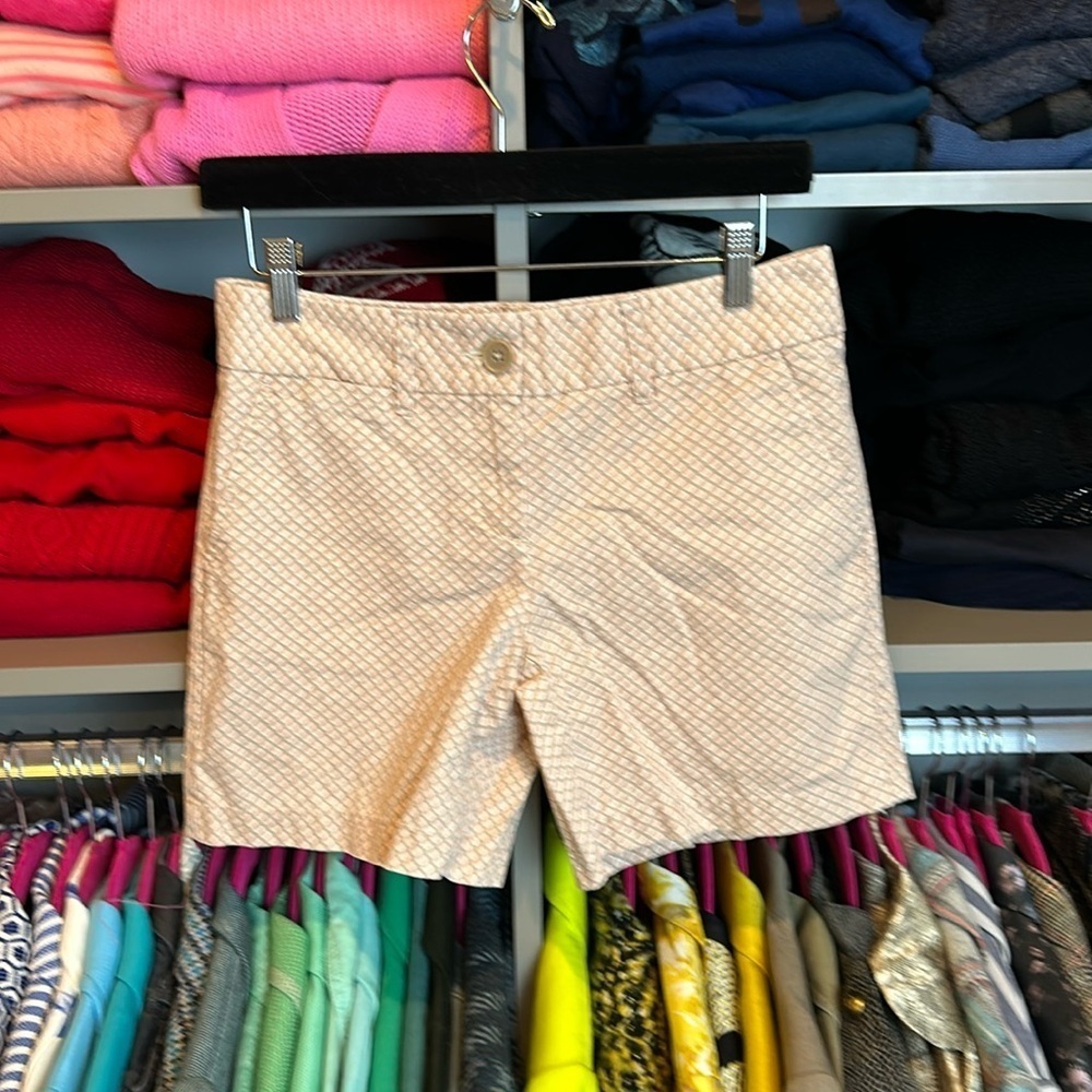 Loft pink and taupe print 6” shorts size 0